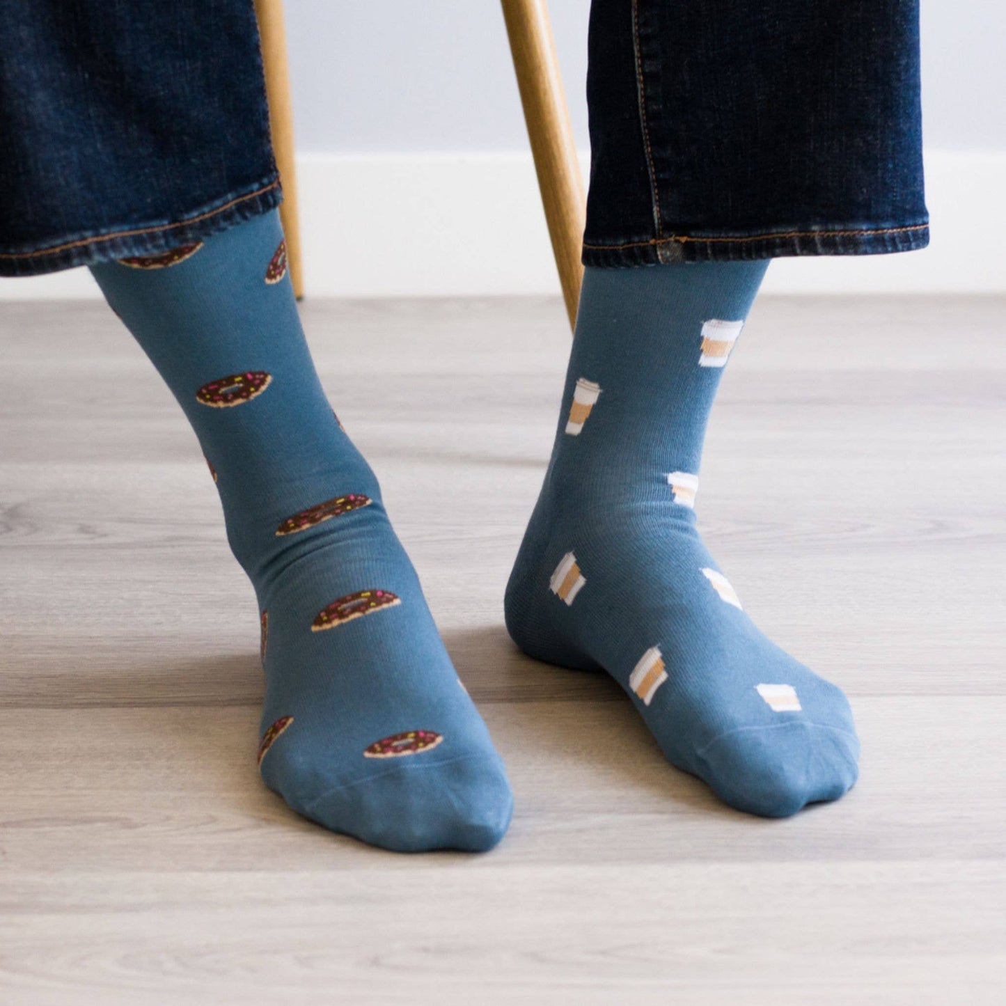 Friday Sock Co. - Men's Coffee & Donut Mid-Calf Socks - Fun Gift for Him: Men's 7 - 12