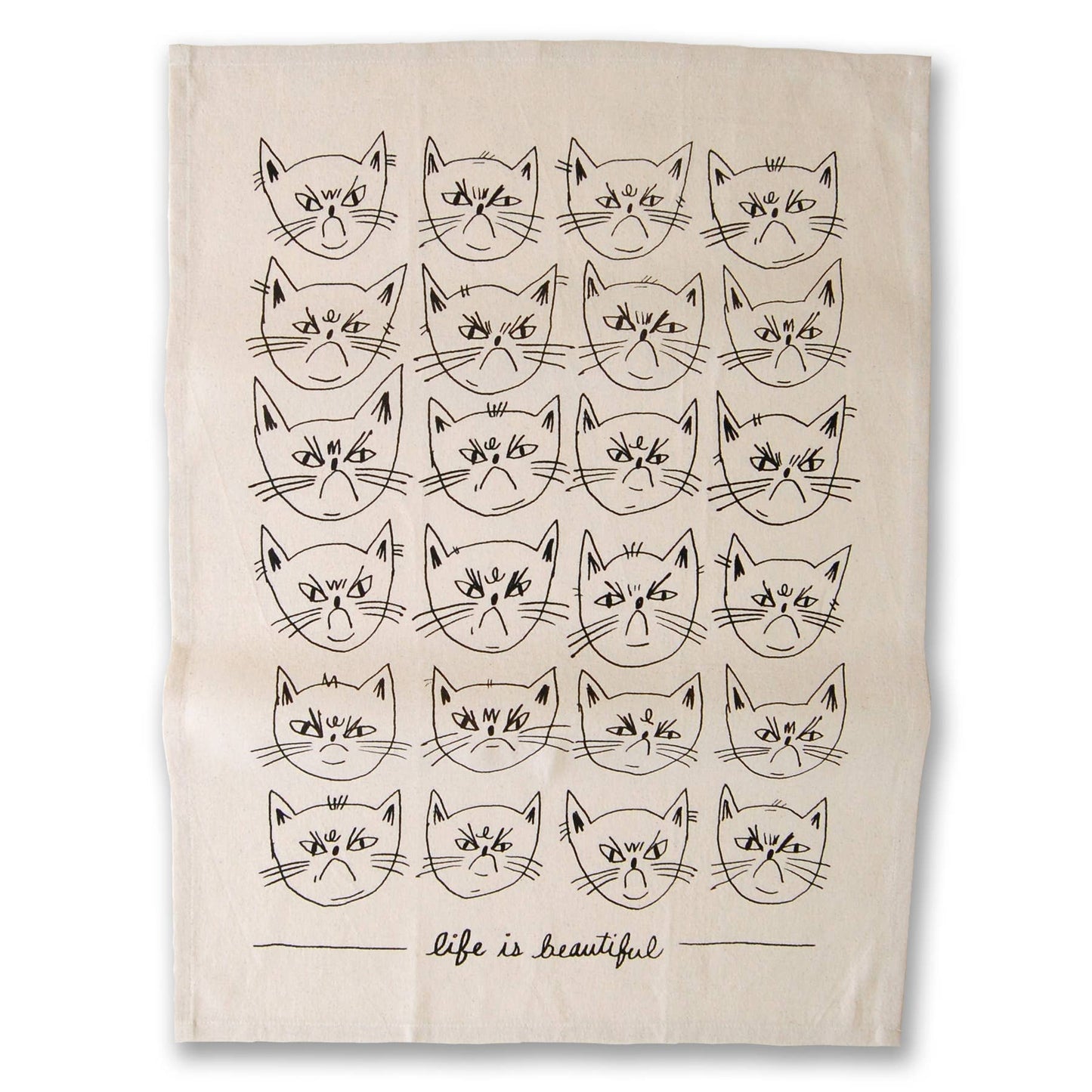 Badger & Burke - Snitty Kitty "Life is Beautiful" Tea Towel