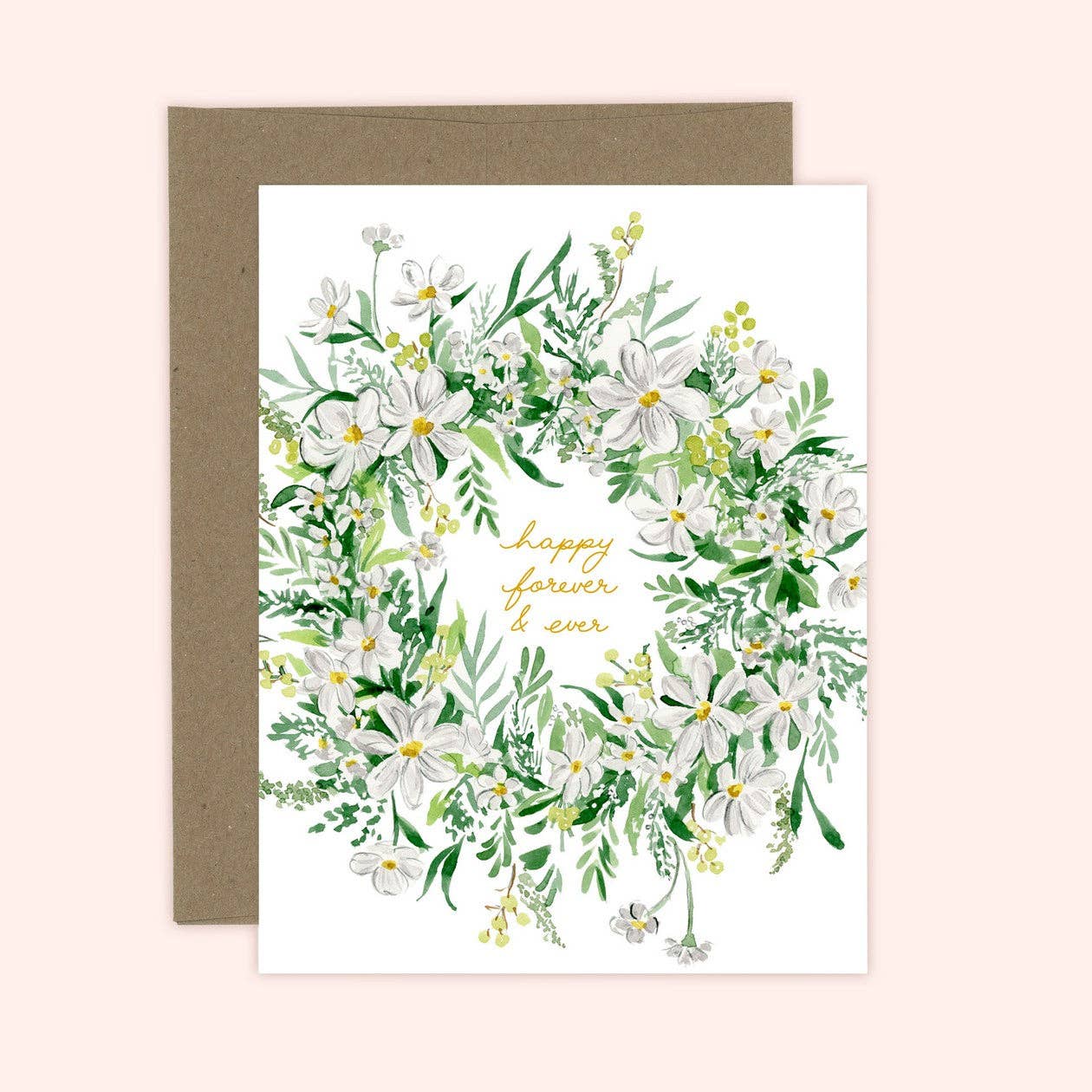 Almeida Illustrations - Happy Forever & Ever Wedding Card: White