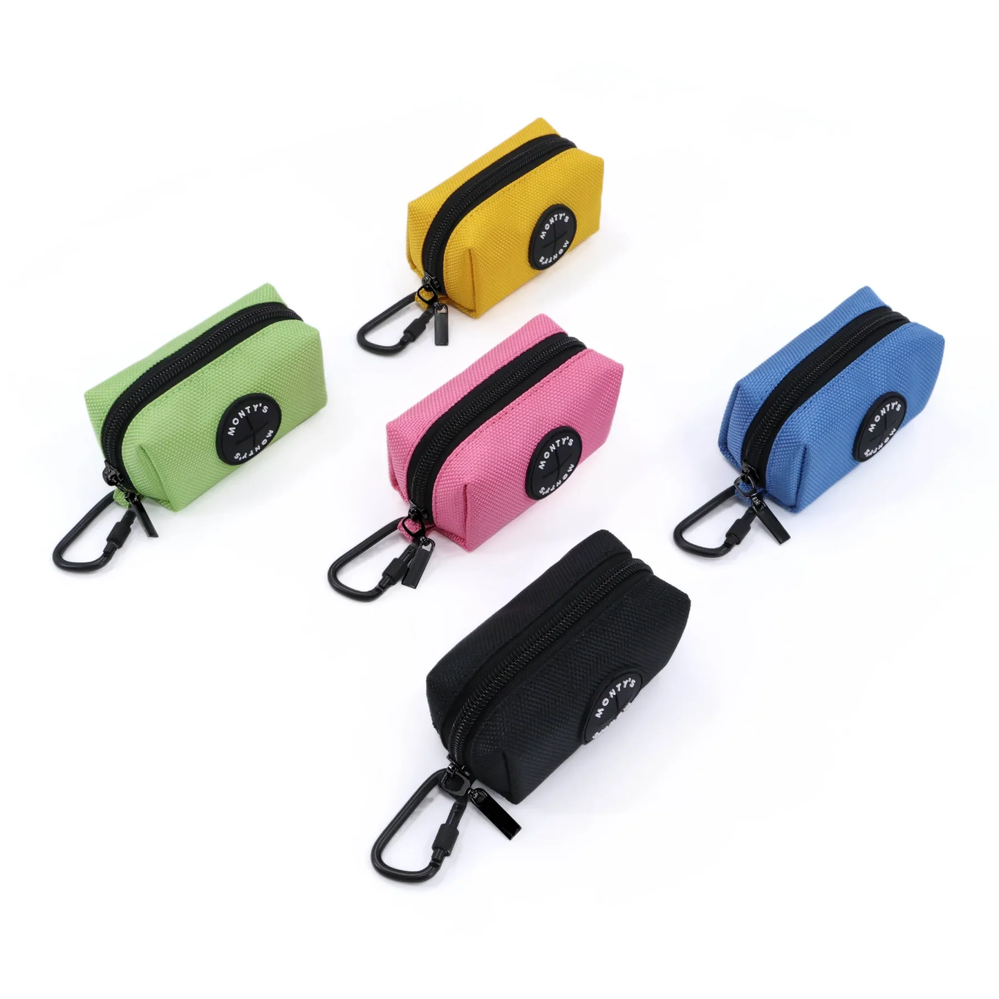 Monty's Bags - XL Nylon Poop Bag Dispenser Set with 45 Bag Triples Roll: Pink