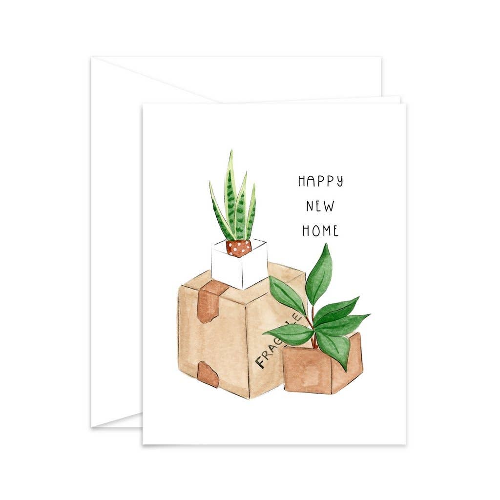 Almeida Illustrations - Happy New Home! - Housewarming Greeting Card: White