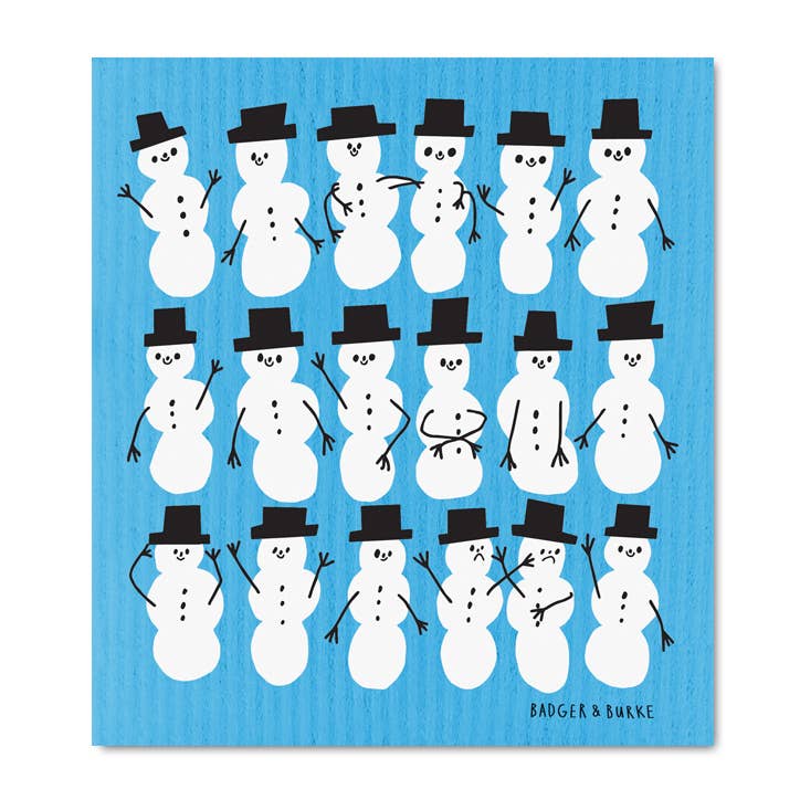 Badger & Burke - Holiday Snowmen Sponge Cloth / Reusable Paper Towel