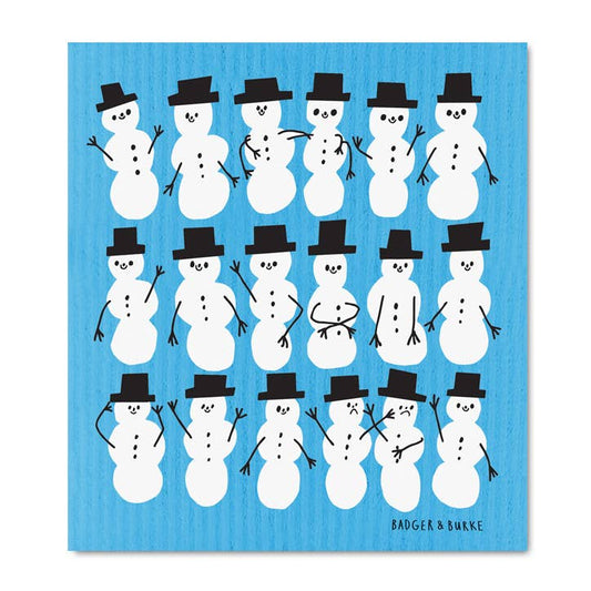 Badger & Burke - Holiday Snowmen Sponge Cloth / Reusable Paper Towel
