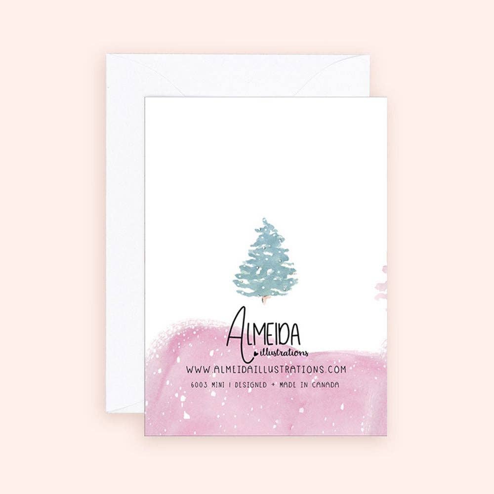 Almeida Illustrations - Mini Card - Pastel Christmas Enclosure Card