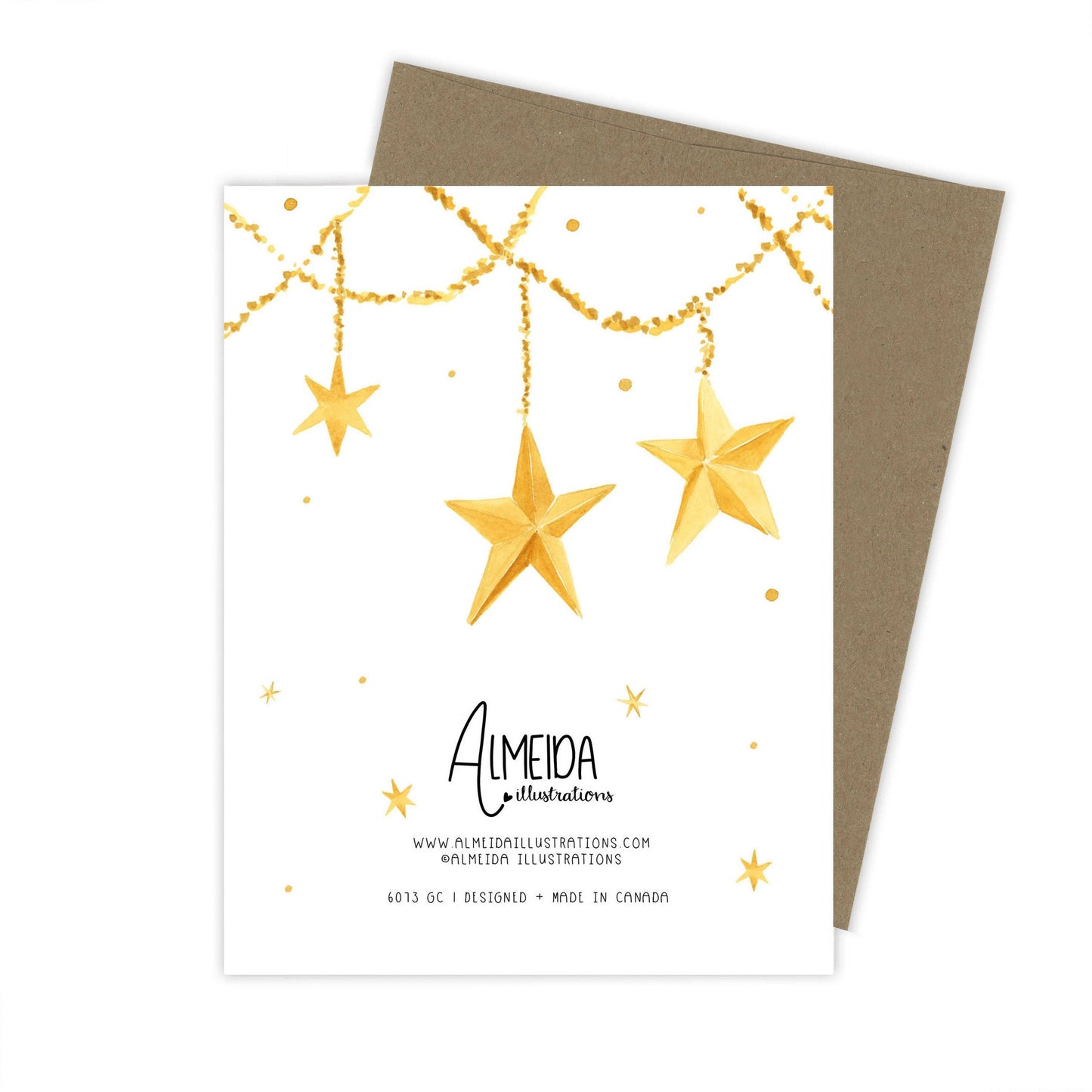 Almeida Illustrations - Magical Christmas Card | Stars: White