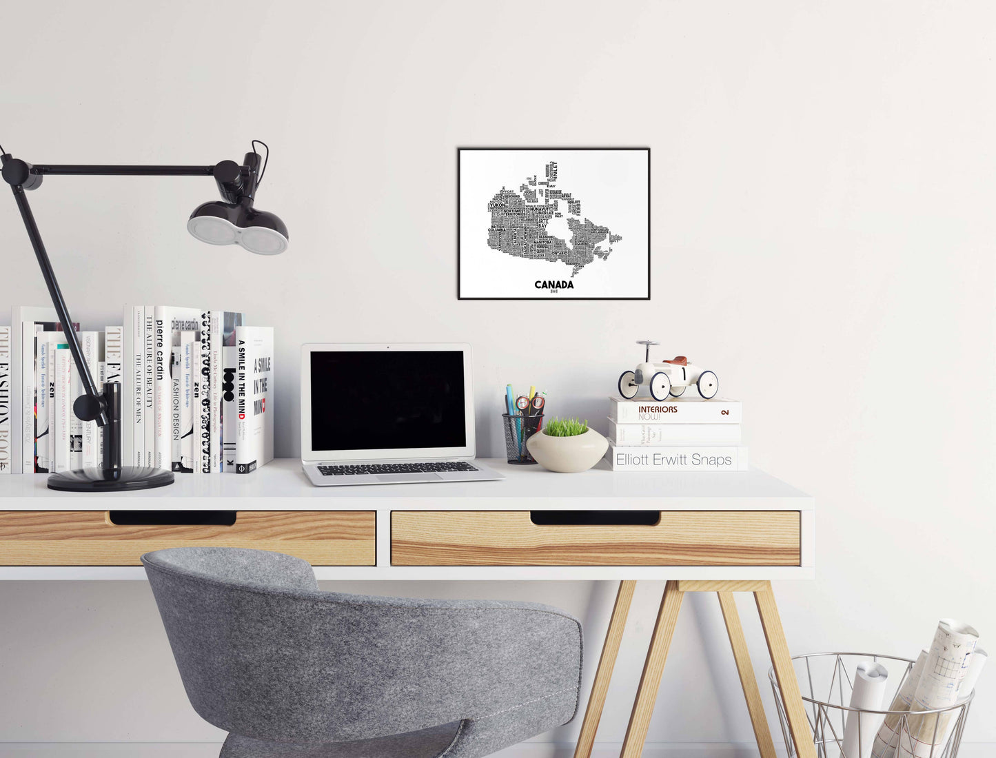 Damon D Chan - Canada City Typography Map Print: 11" x 14"