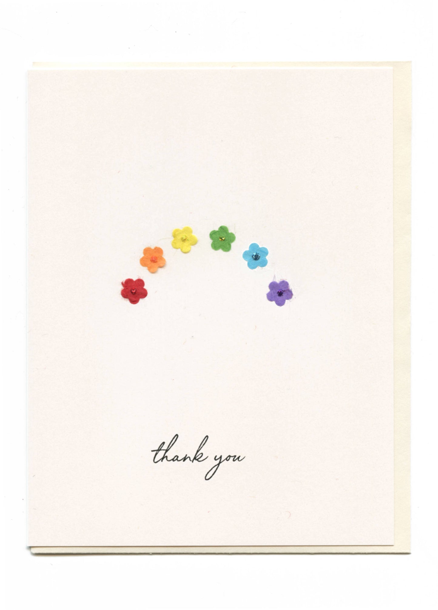 FLAUNT HANDMADE CORRESPONDENCES - "Thank You" Rainbow Flowers