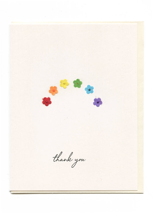 FLAUNT HANDMADE CORRESPONDENCES - "Thank You" Rainbow Flowers