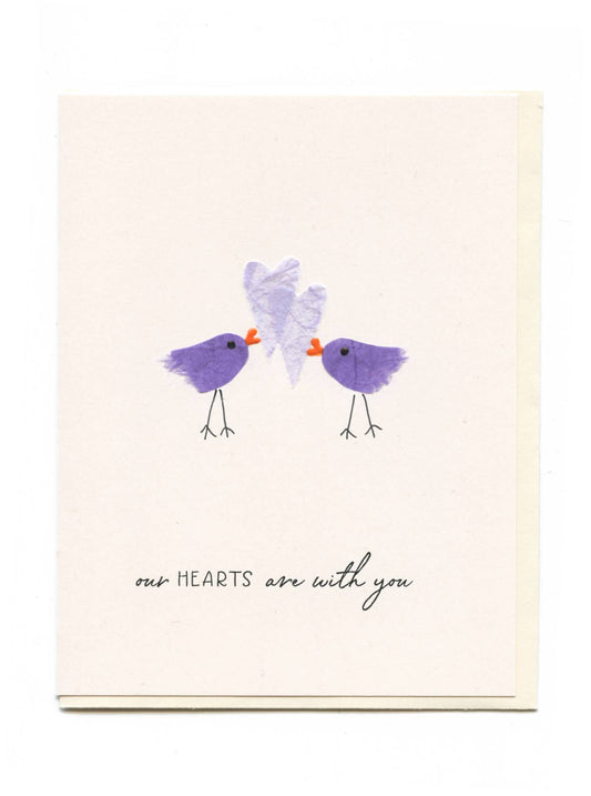 FLAUNT HANDMADE CORRESPONDENCES - "Our Hearts Are With You" Purple Birds