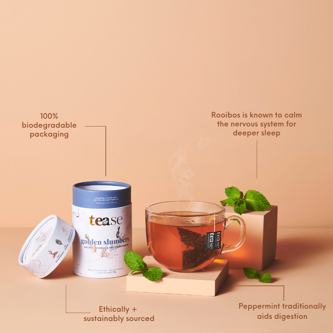 Tease | Wellness Tea Blends + Accessories - Golden Slumbers Tea Refill | Herbal Tea | Sleep Support Tea