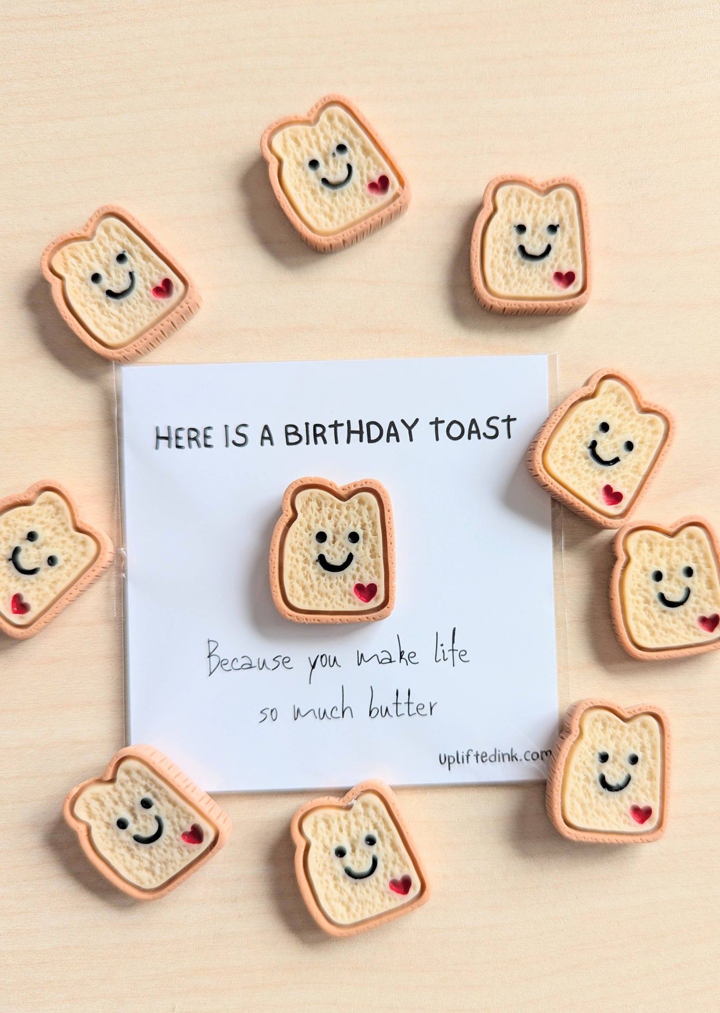Uplifted Ink - Birthday Toast Card – Cute Mini Toast Pun Card 