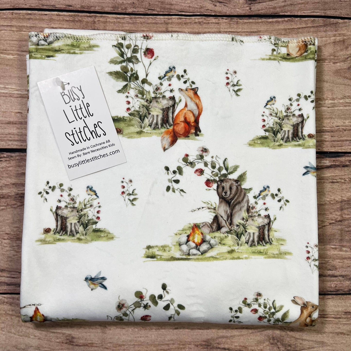 Busy Little Stitches - Woodland Curious Campfire Toddler Blanket