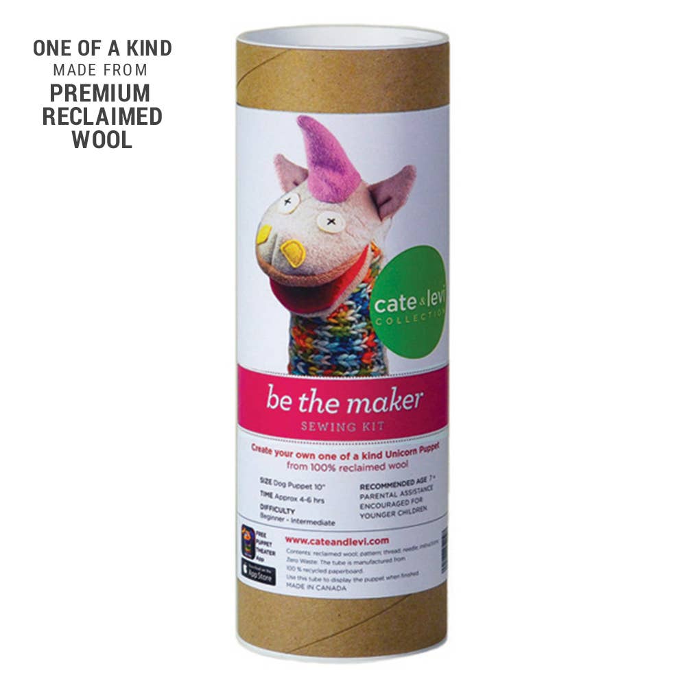 Cate and Levi - Unicorn Puppet DIY Sewing Kit | Reclaimed Wool