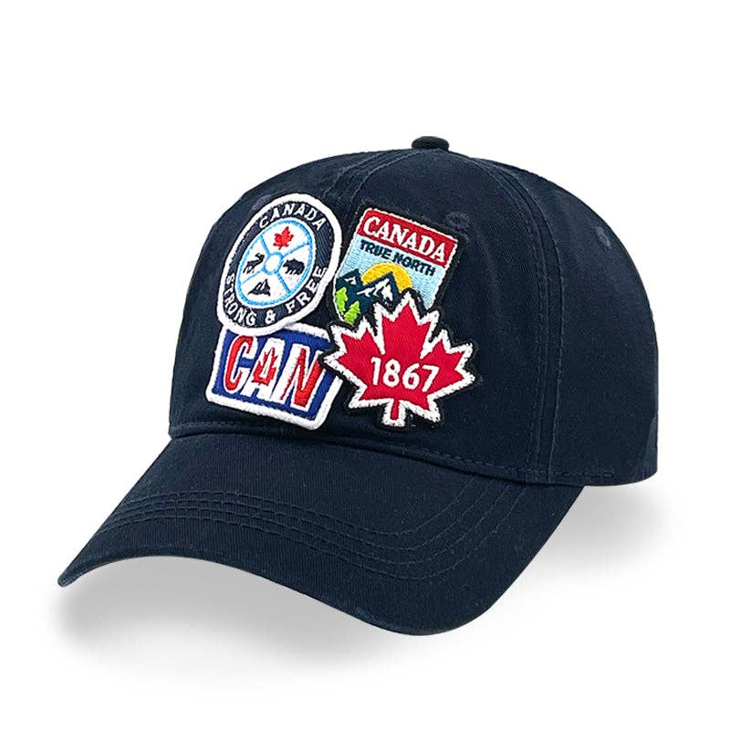 Northern Icons Canada - Canada Assorted Embroidery Badge Cap: Cherry