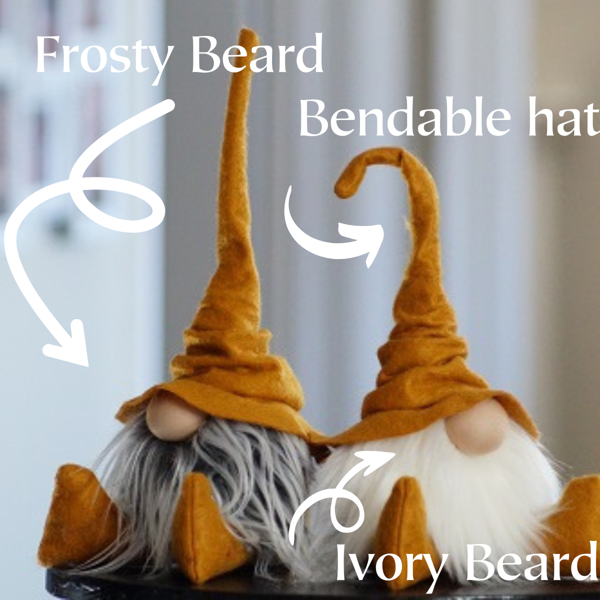 Gnomevillestudios - Fall Wizard Gnomes – All-Season Magical Book Shelf decor: Ruby- Frosty Beard / Large