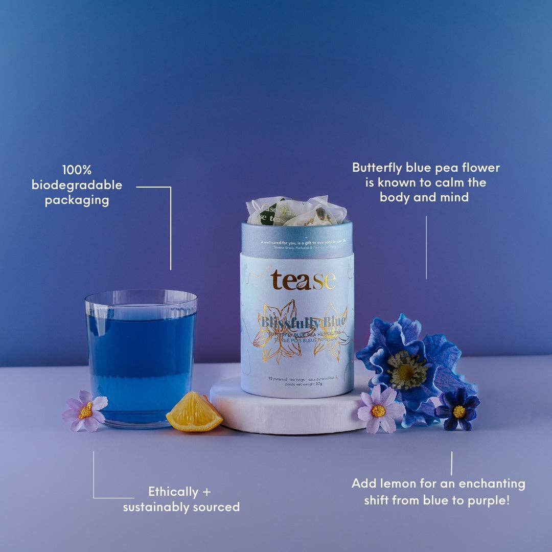 Tease | Wellness Tea Blends + Accessories - Blissfully Blue  | Colour Changing Wellness Tea