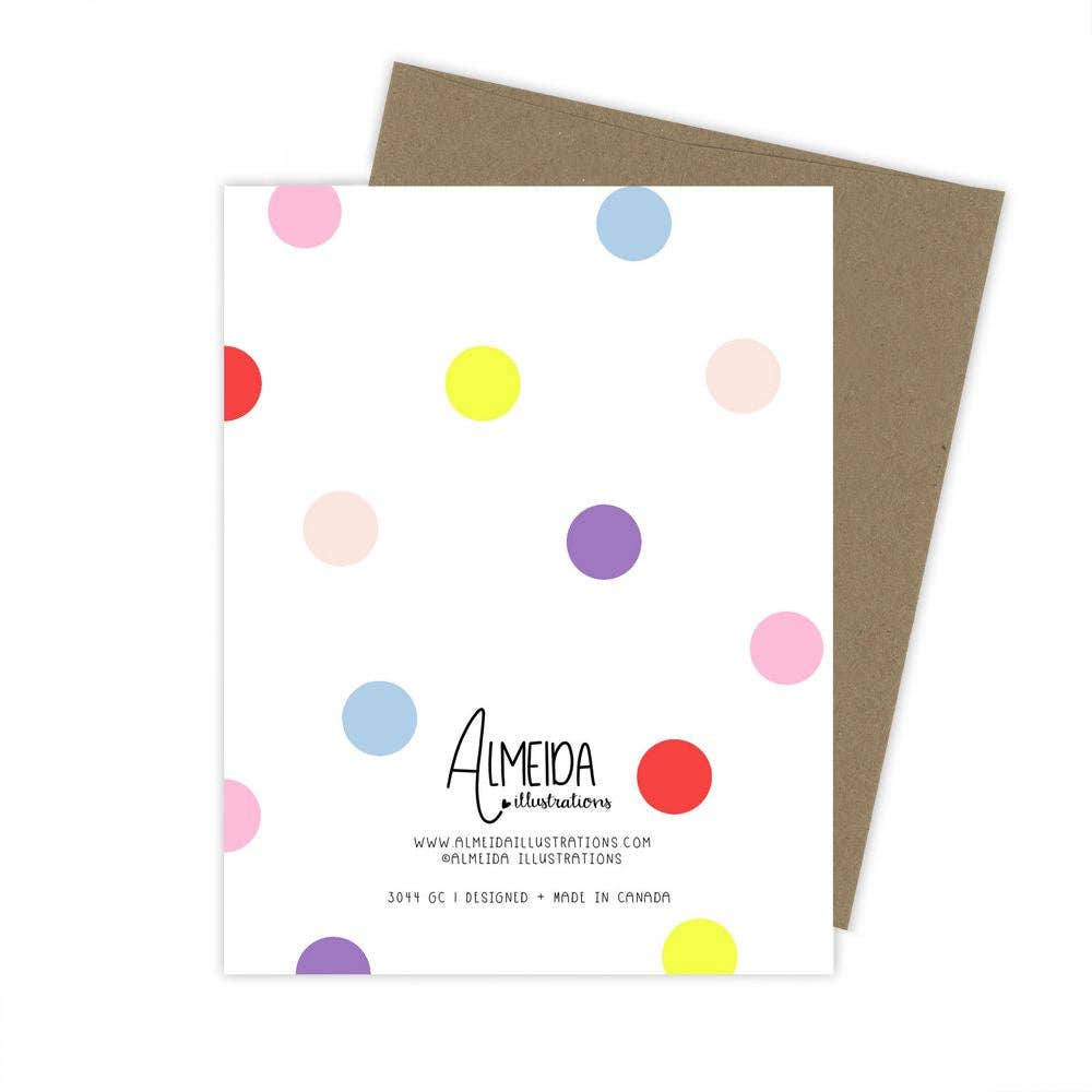 Almeida Illustrations - Birthday Cats Greeting Card: White