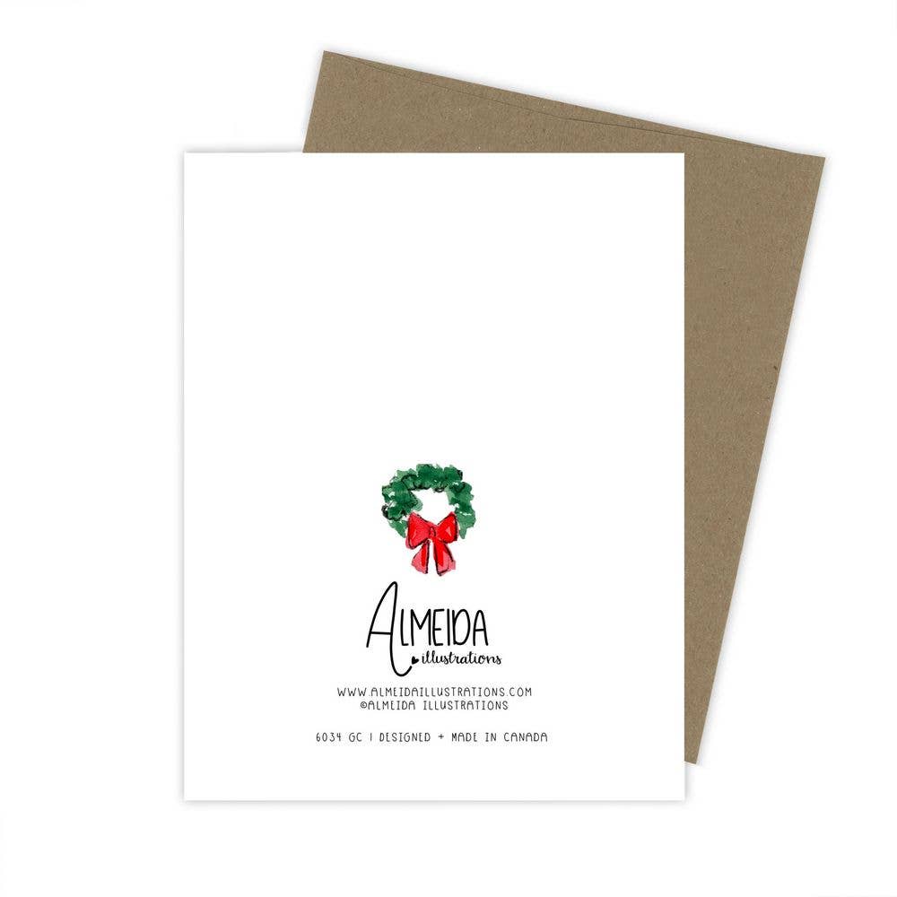 Almeida Illustrations - Christmas House Greeting Card: White