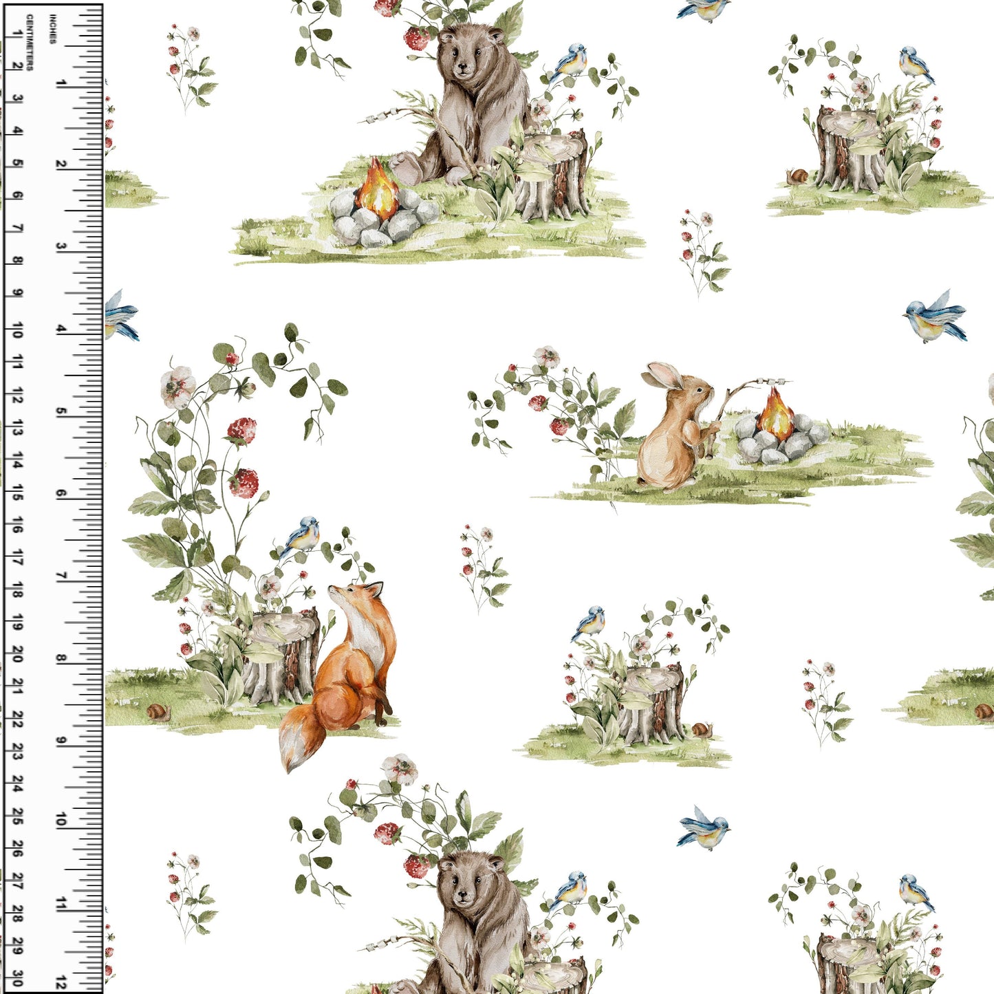 Busy Little Stitches - Woodland Curious Campfire Toddler Blanket