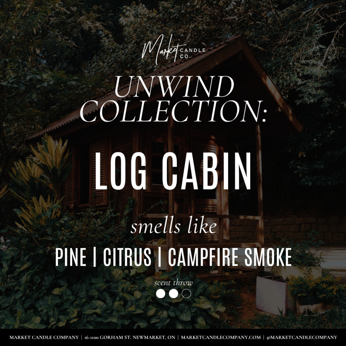 Market Candle Company - LOG CABIN SOY WAX CANDLE: 8 oz Single Wick