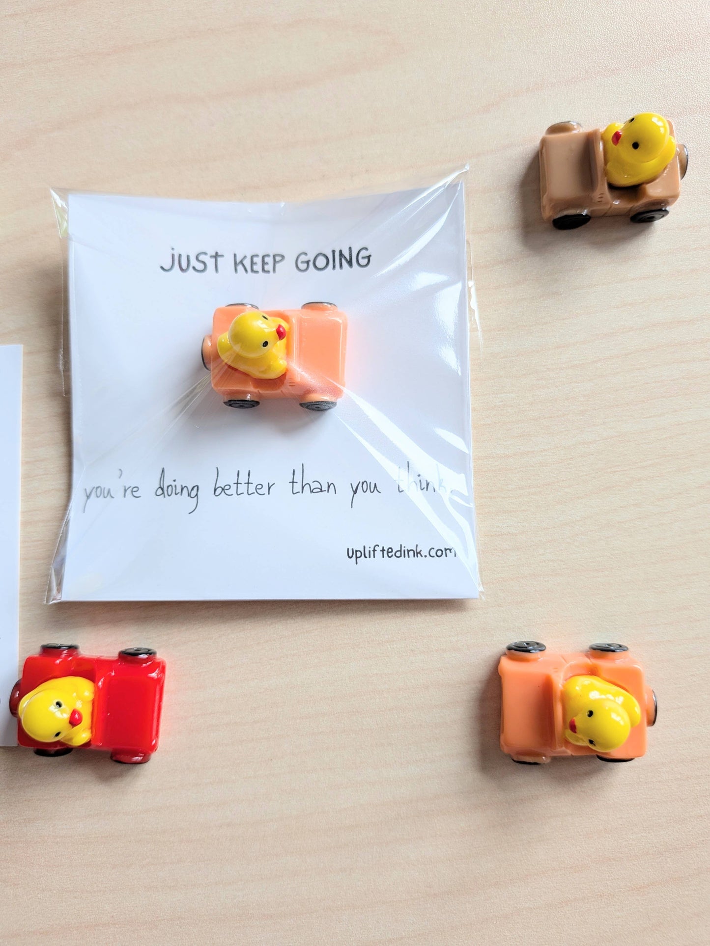 Uplifted Ink - Encouragement Square Card + Surprise Tiny Ducky Keepsake