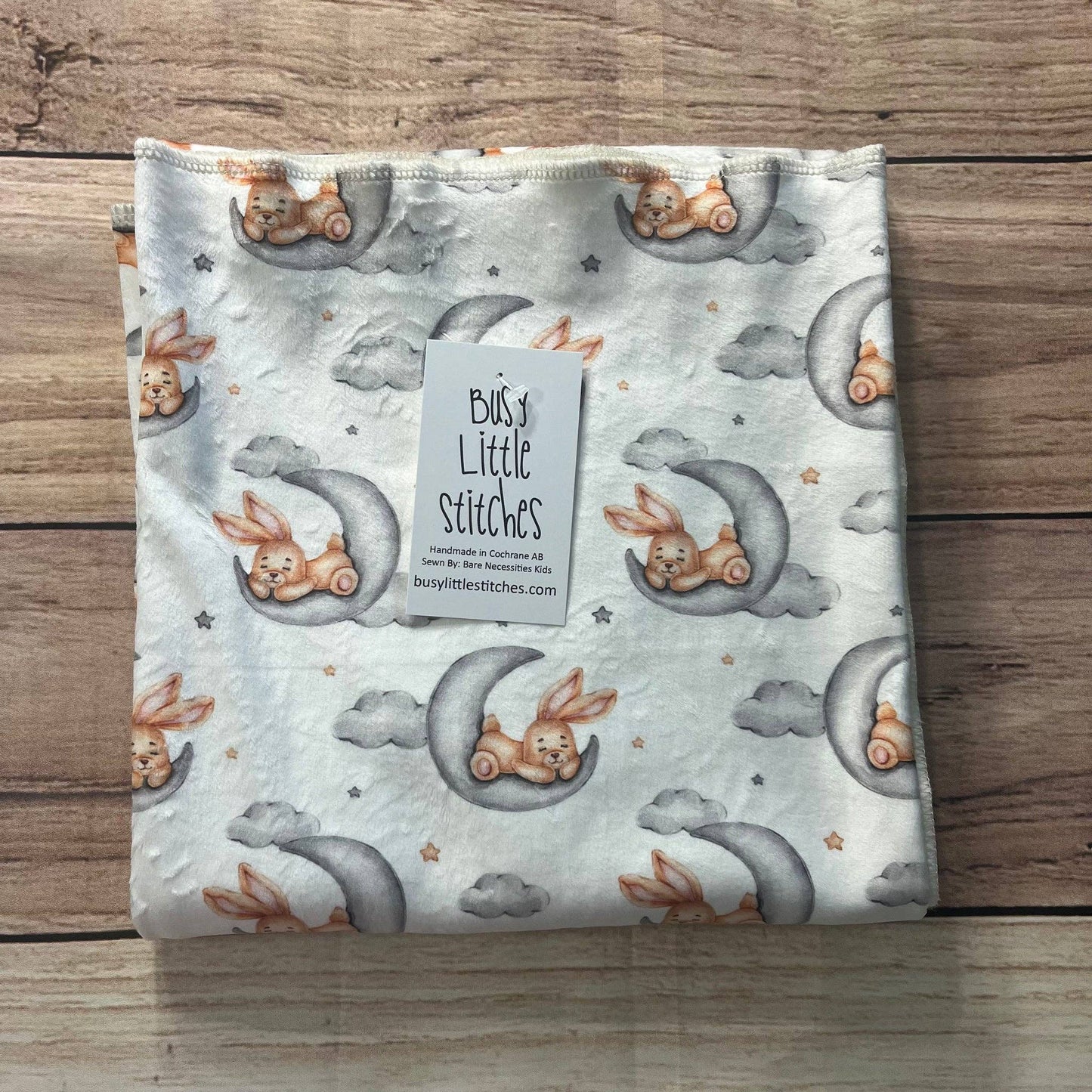 Busy Little Stitches - Moonlit Bunny Dreams Toddler Blanket
