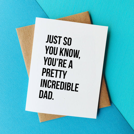Top Hat and Monocle - Sweet Father's Day Card - Incredible Dad Birthday Card