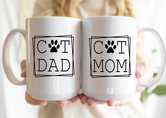 Rustic Girls - Cat Mom & Dad Mugs