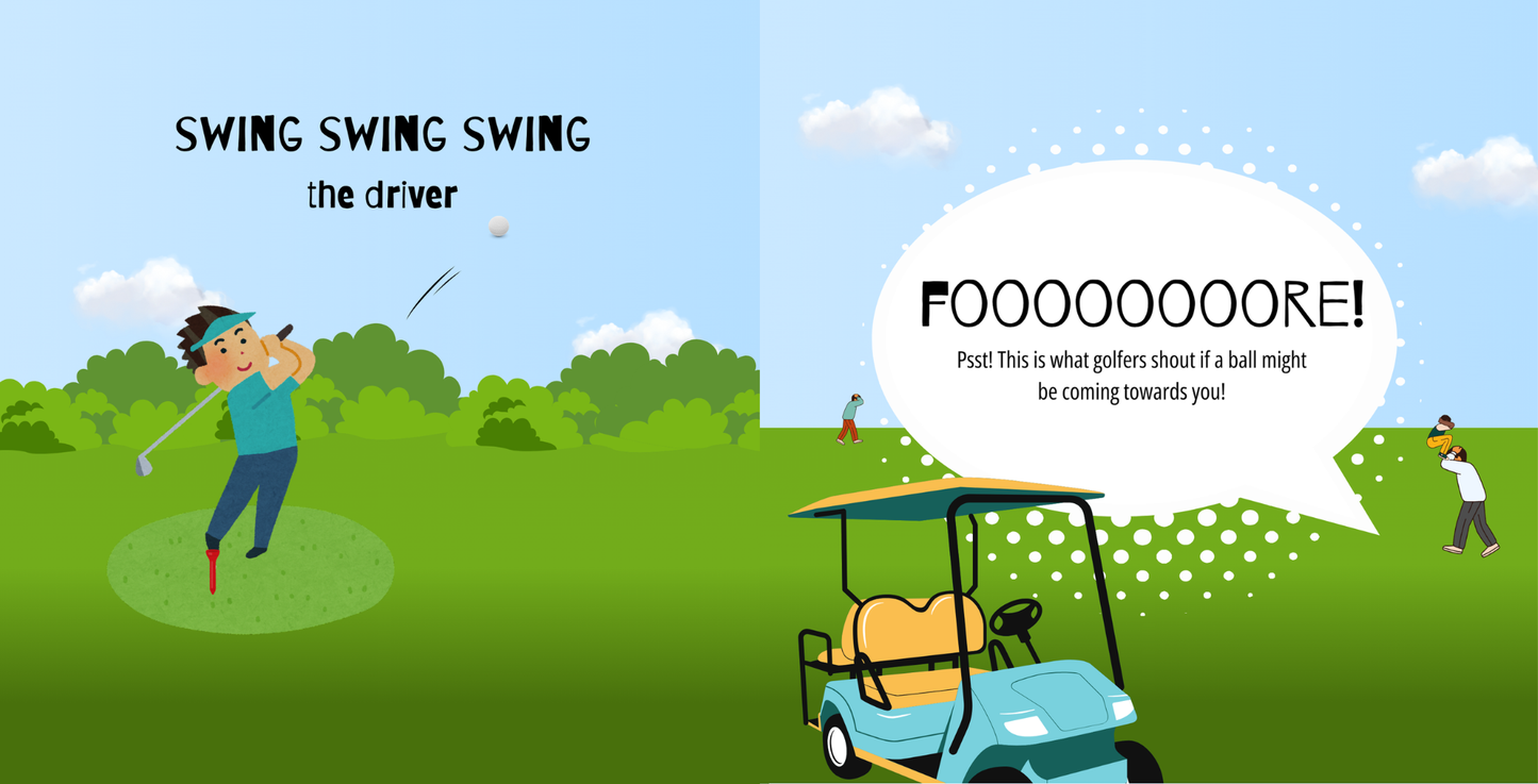 Doodle Paw Press - Hello Golf | Golf Books for Babies | Sports Baby Books