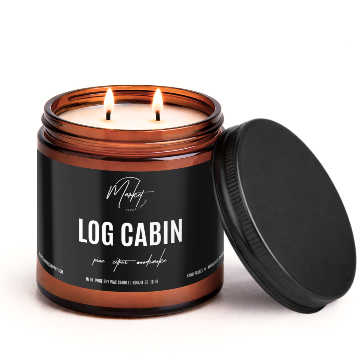 Market Candle Company - LOG CABIN SOY WAX CANDLE: 8 oz Single Wick