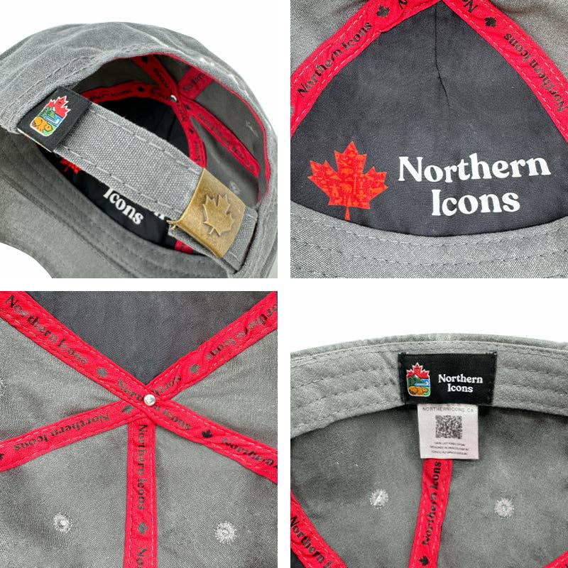 Northern Icons Canada - Canada Multi Patches washed canvas Cap: Red