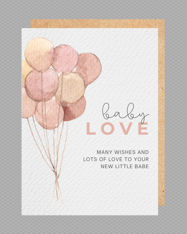 Paper Kuts - "Baby Love" Welcome Baby Card, Includes Kraft Envelope: Rounded