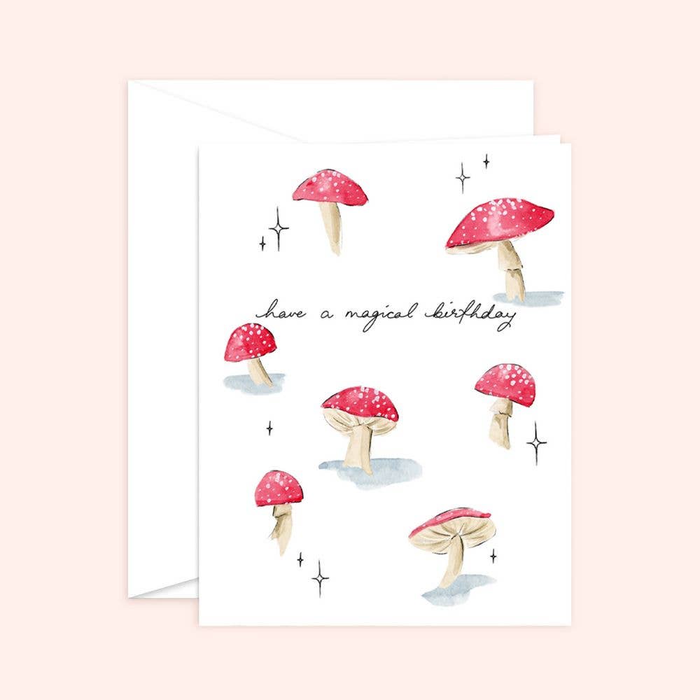Almeida Illustrations - Magical Birthday Card | Red Mushroom: White