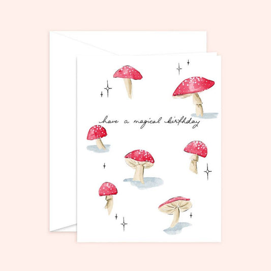 Almeida Illustrations - Magical Birthday Card | Red Mushroom: White