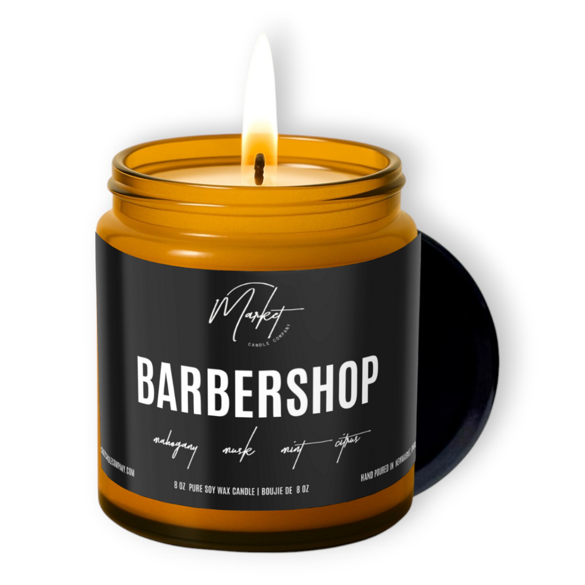 Market Candle Company - BARBERSHOP SOY WAX CANDLE: 8 oz Single Wick