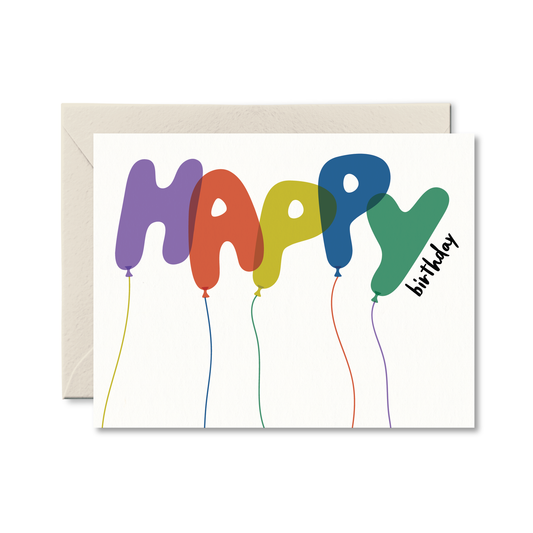 Pretty by Her - Happy Birthday Balloons Card