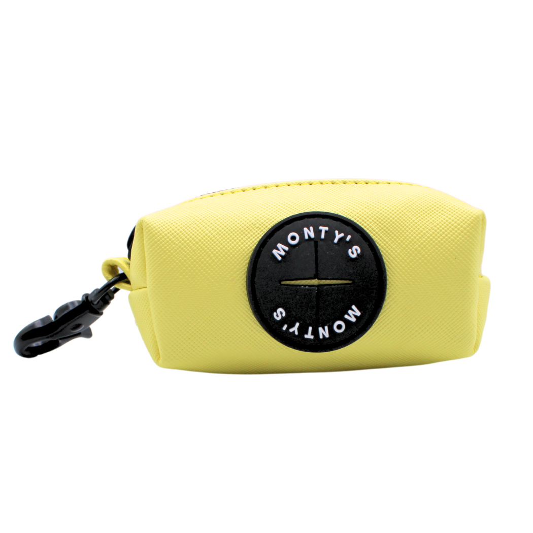 Monty's Bags - Vegan Leather Poop Bag Dispenser with 15 Standard Size Bags: Sunset Red