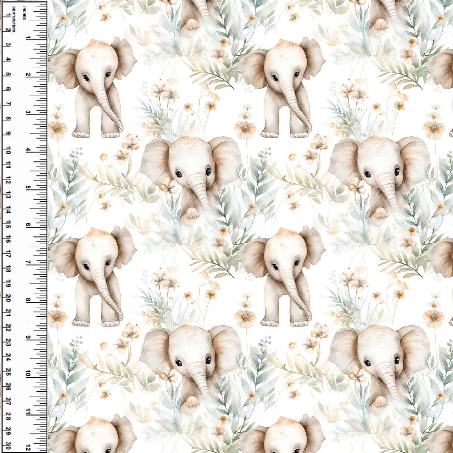 Busy Little Stitches - Sweet Elephant Floral Adult Blanket