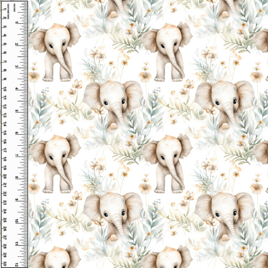 Busy Little Stitches - Sweet Elephant Floral Adult Blanket