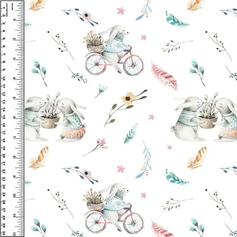 Busy Little Stitches - Bunny Bike Ride Toddler Blanket