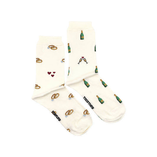 Friday Sock Co. - Women's Wedding Socks | Silly Socks | Mismatched: Women’s 5 – 10
