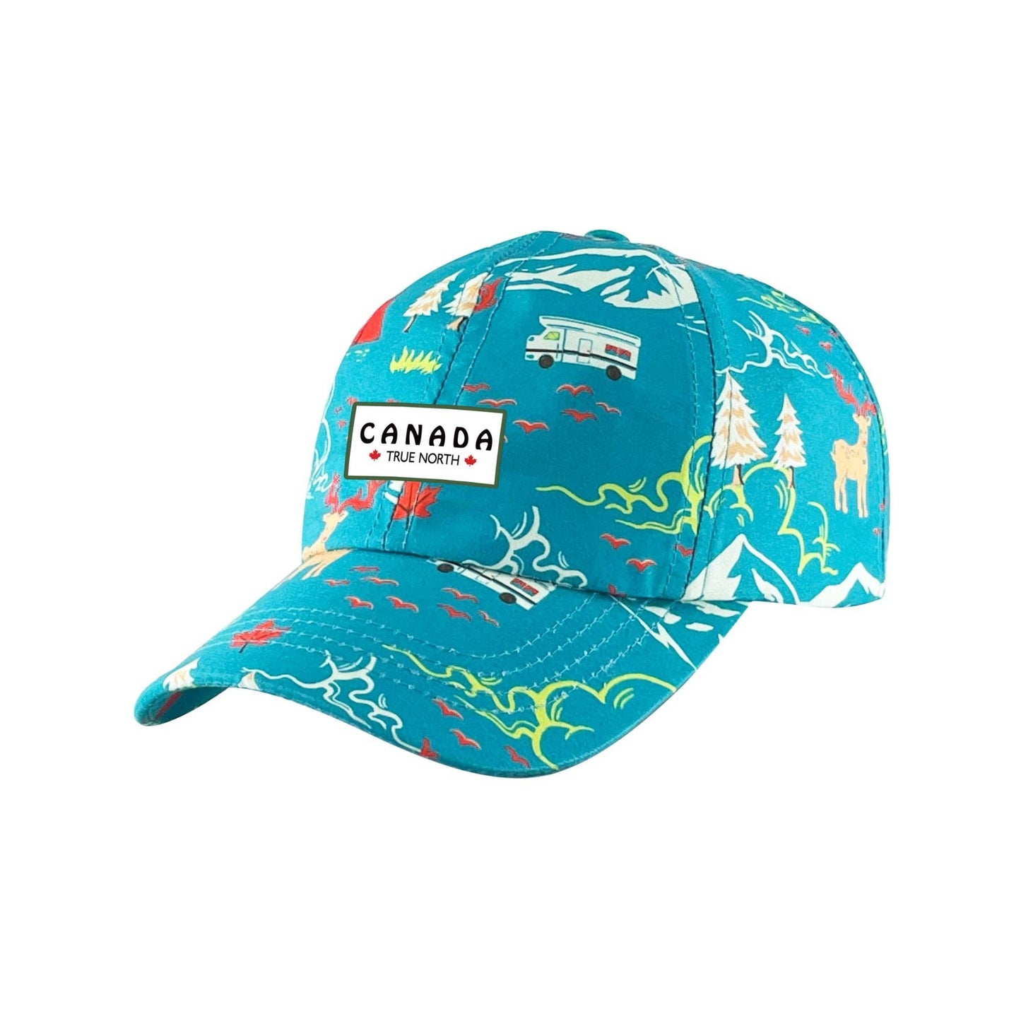 Northern Icons Canada - Kids Canada Adventure Print Baseball Cap Outdoor Travel Hat