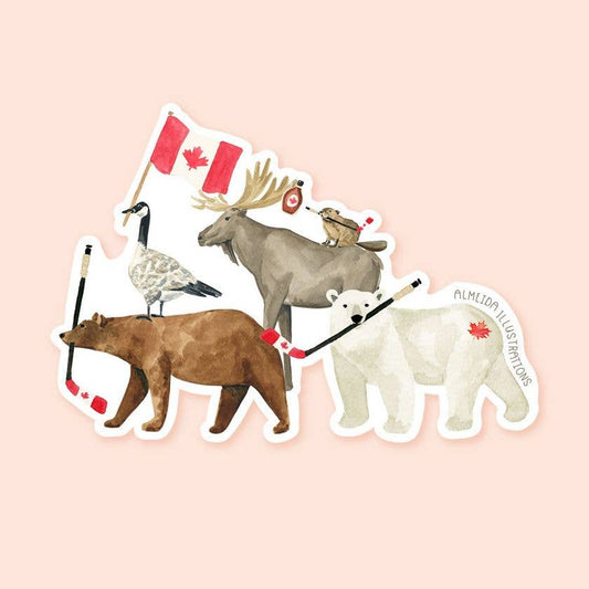 Almeida Illustrations - The Eh Team Canadian Animal Sticker