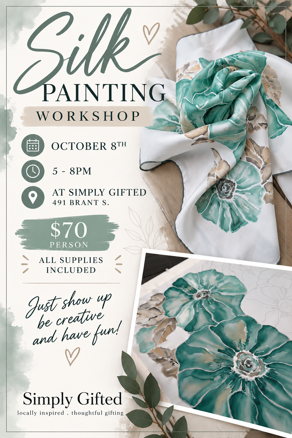 Fall Silk paint workshop - Thurs. Oct 8/26