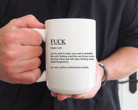 Oakbury Designs - "The Definition of F*ck" Dictionary Mug | 15oz Ceramic Coffee Mug: White