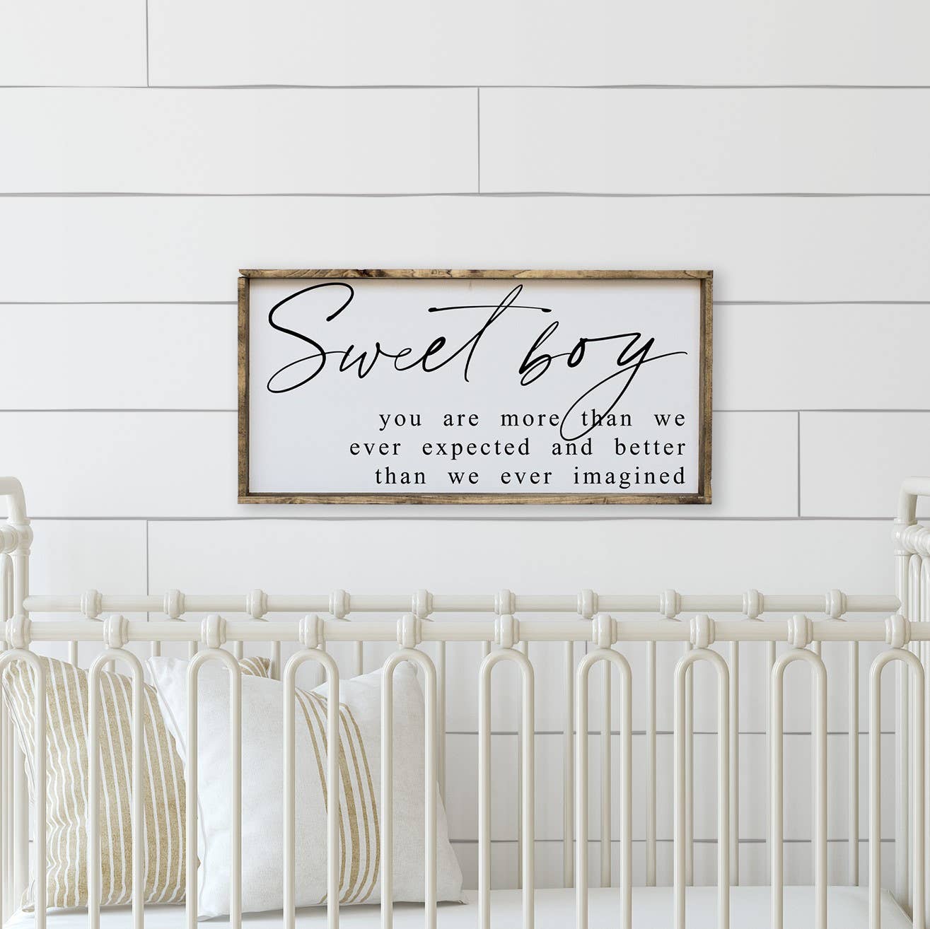 Williamraedesigns - Sweet Boy Framed Print - Boys Nursery Decor: White