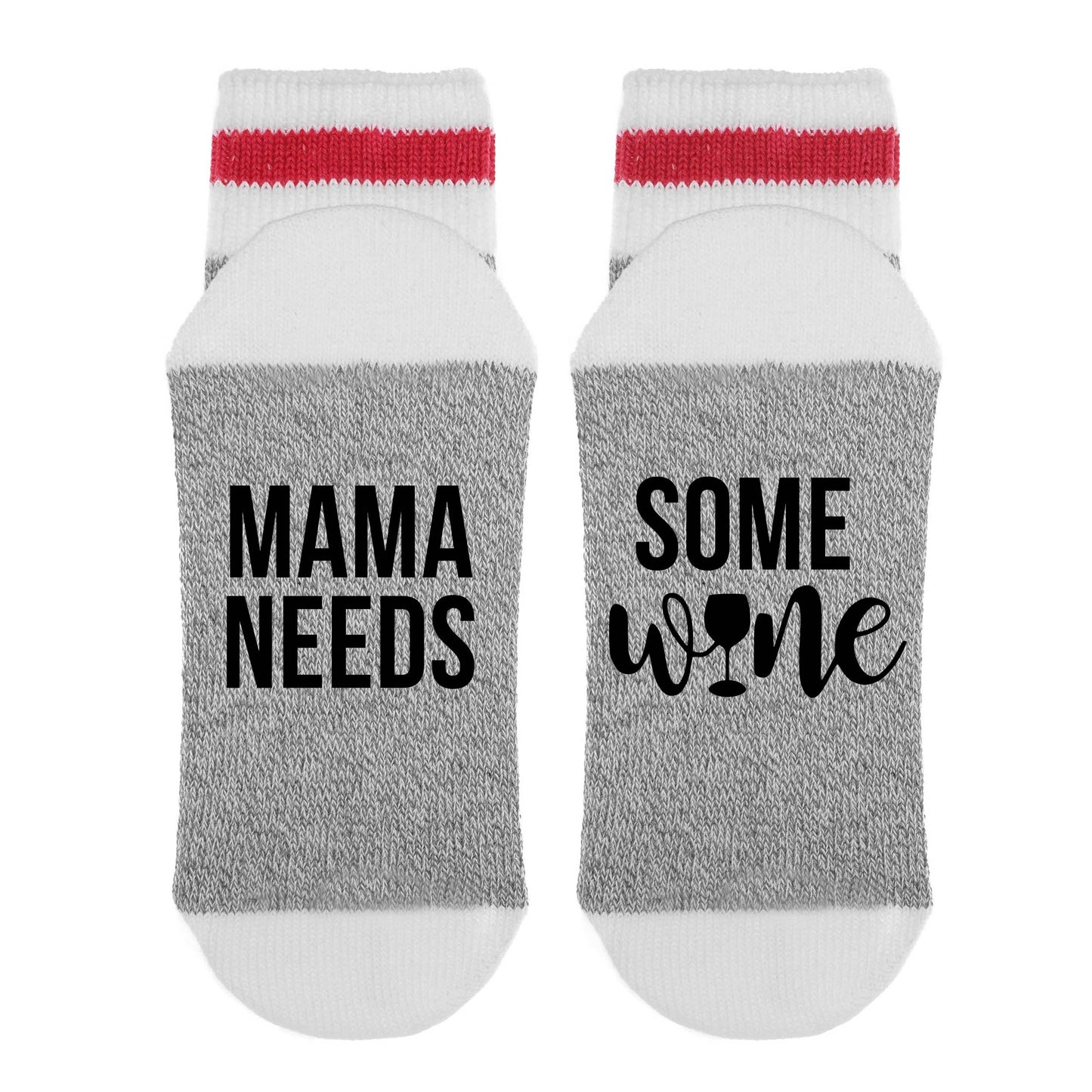 Sock Dirty to Me - Mama Needs Some Wine - Socks: Matte White