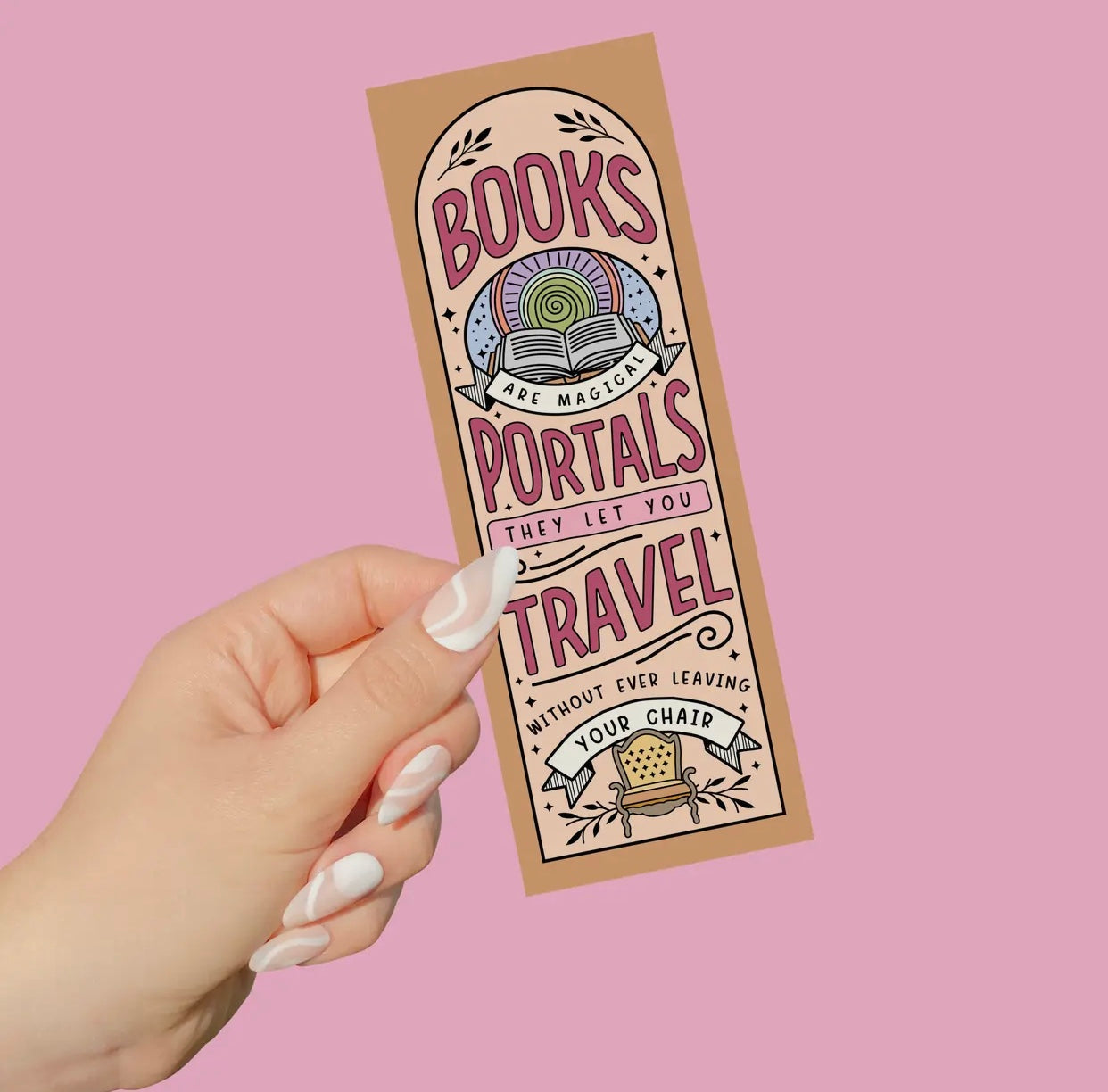 The Playful Pineapple - Books Are Magical Portals Bookmark