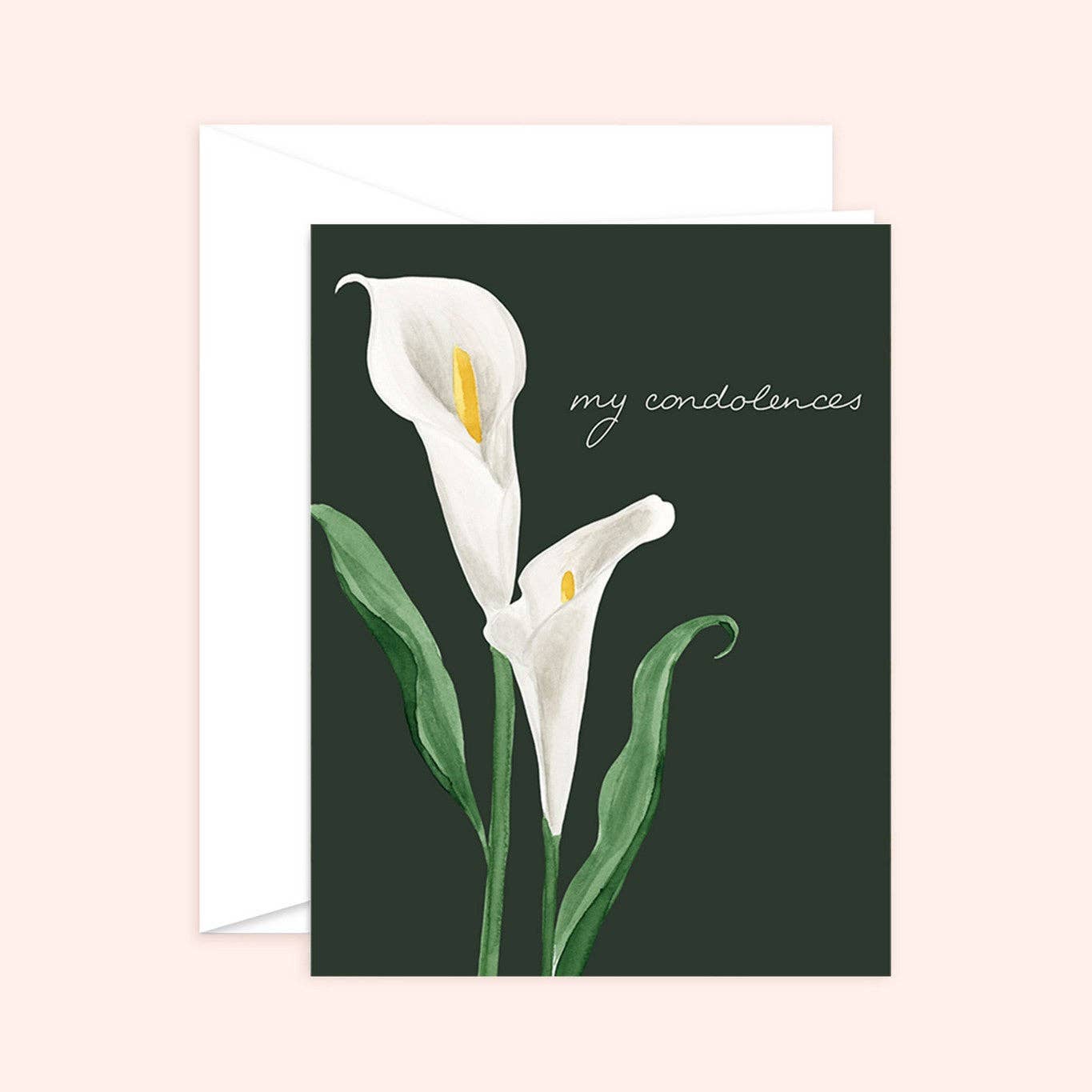 Almeida Illustrations - Cala Lily Condolence Card | Sympathy: White