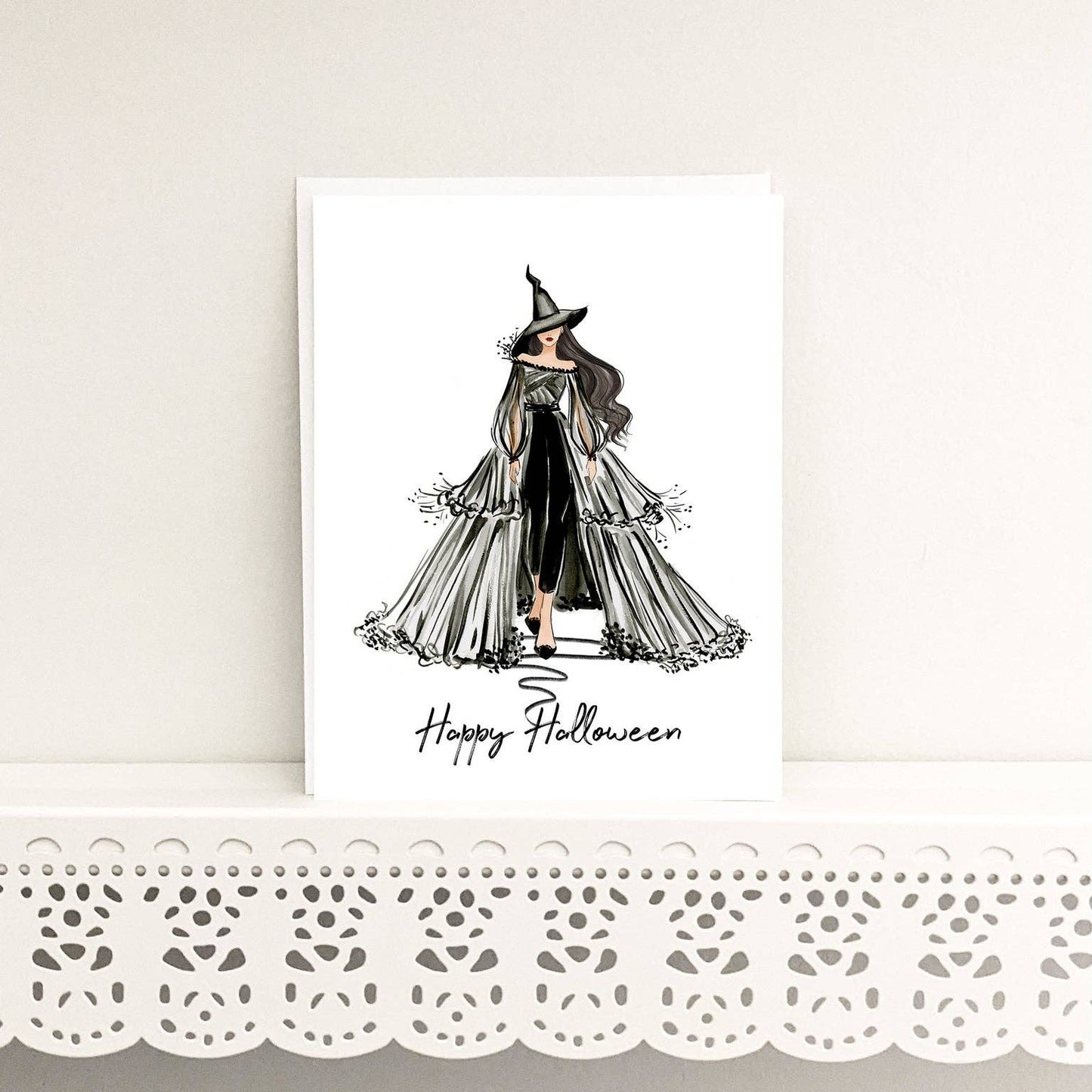 Almeida Illustrations - Happy Halloween! - Halloween Greeting Card: White